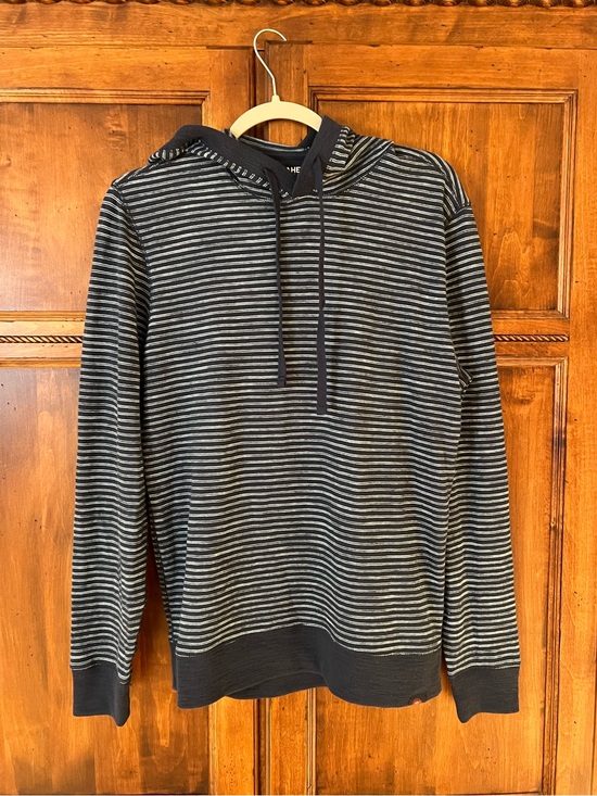 Faherty Other - Faherty Men's Sunwashed Slub Hoodie | Navy Stream Stripe | Size S | NWOT